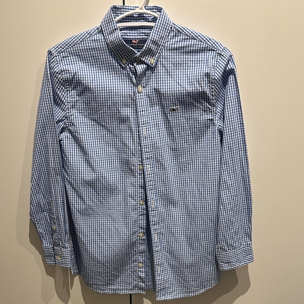 Vineyard Vines Boys Blue Checkered Shirt